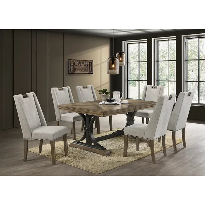 Rosalind Wheeler Brittinay 7 Piece Double Pedestal Dining Set Wayfair